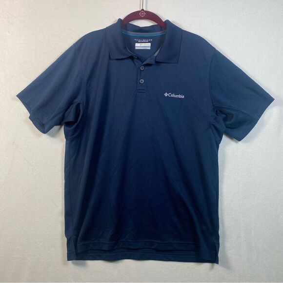 Columbia Blue Omni Shade Polo Shirt Size Large - Picture 1 of 10